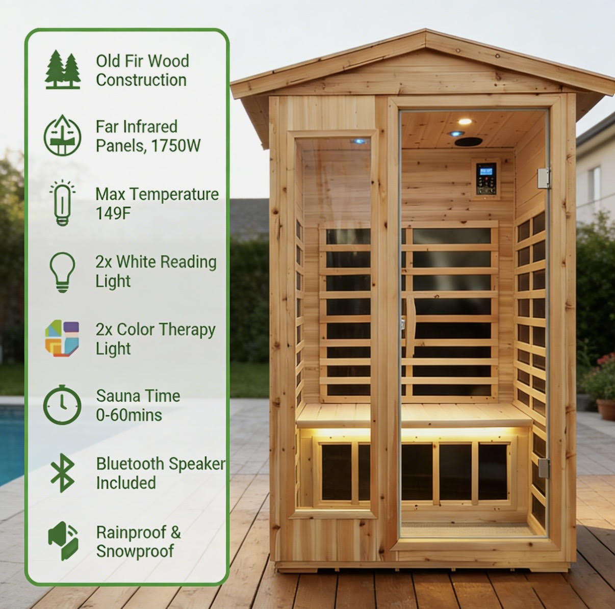 Outdoor 2-Person Infrared Sauna