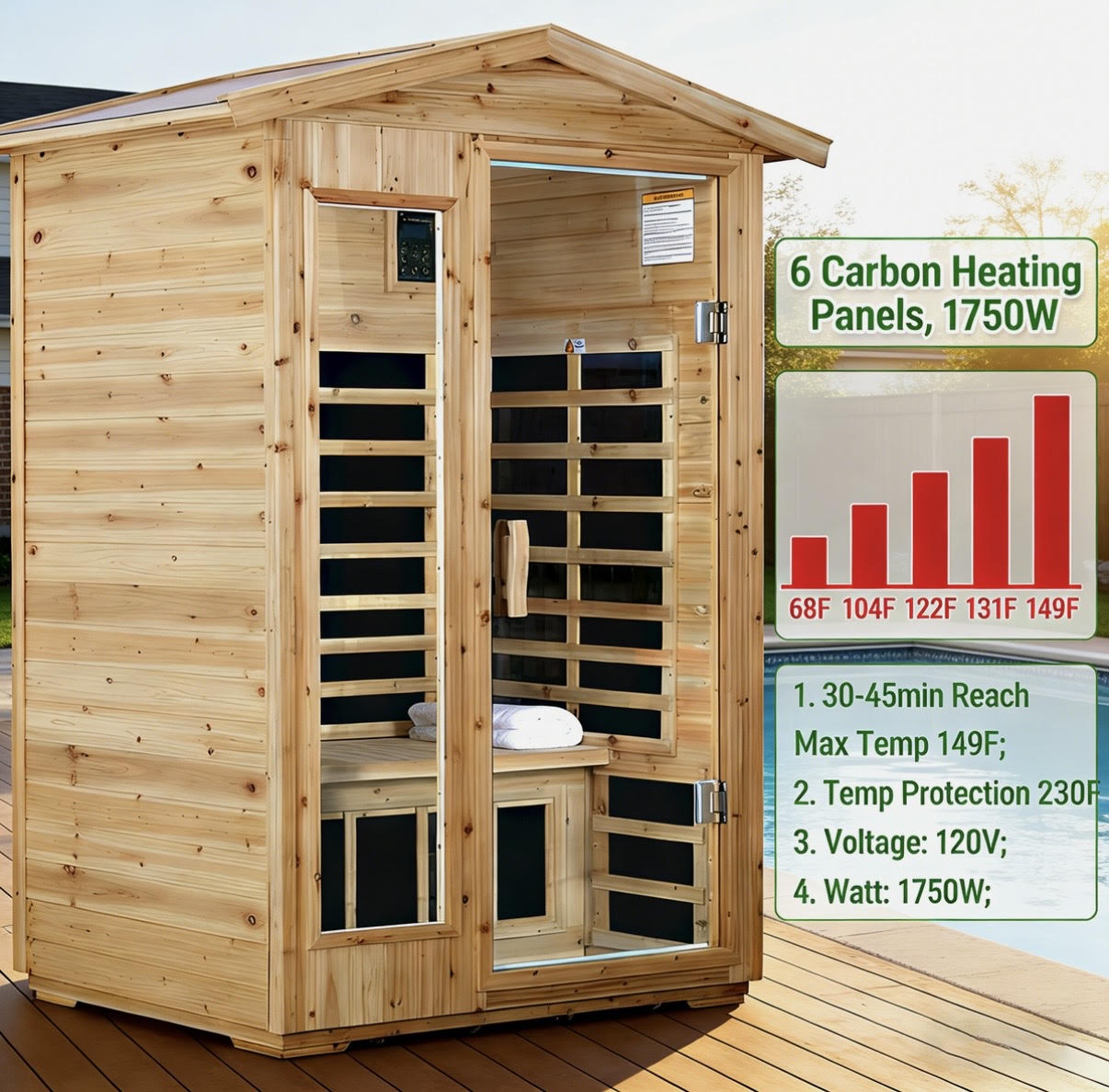 Outdoor 2-Person Infrared Sauna