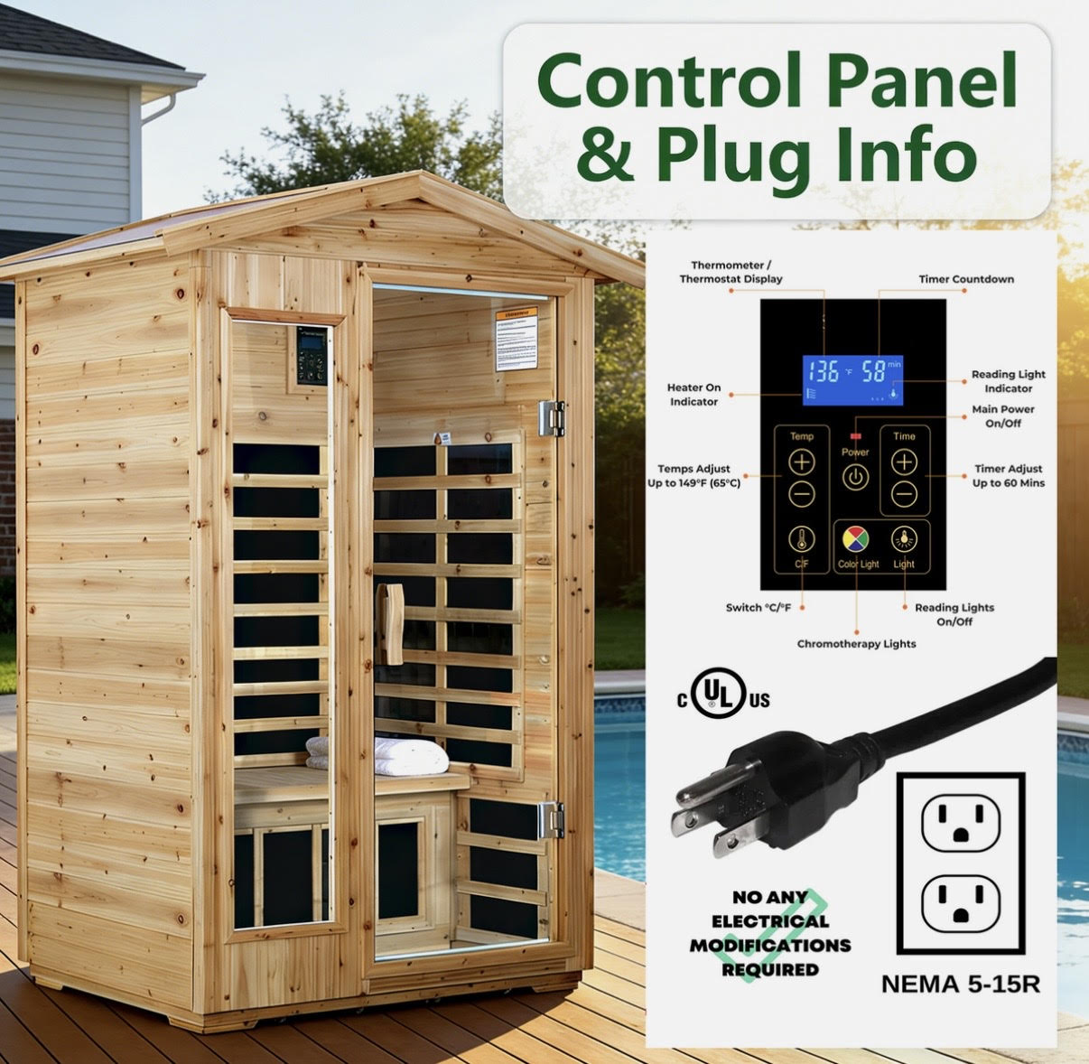 Outdoor 2-Person Infrared Sauna